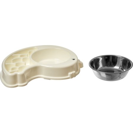 Animal bowl Bradex "Smart feeding", 29x21x5cm, stainless steel, plastic, white-2