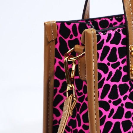 Bag Female Tout with zipper, pink color-4