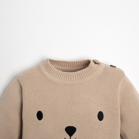 Jumper knitted baby I “Bear” Growth 74-80 cm-3