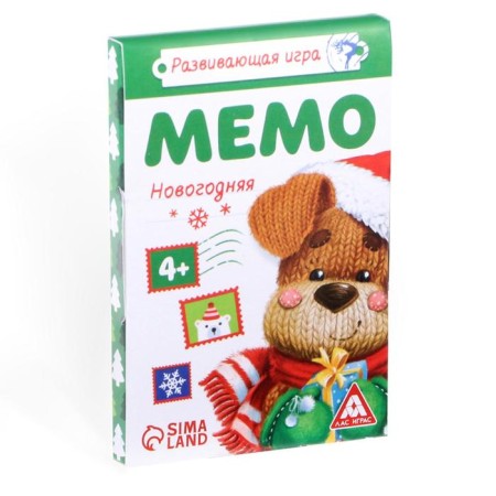 New Year's board game "New Year: Memo", 28 cards, 4+-4