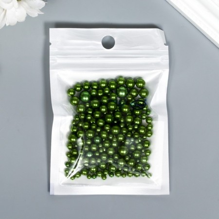Decor for creativity plastic "Balls. Deep green" d = 1.5-8 mm, set 10 grams-2