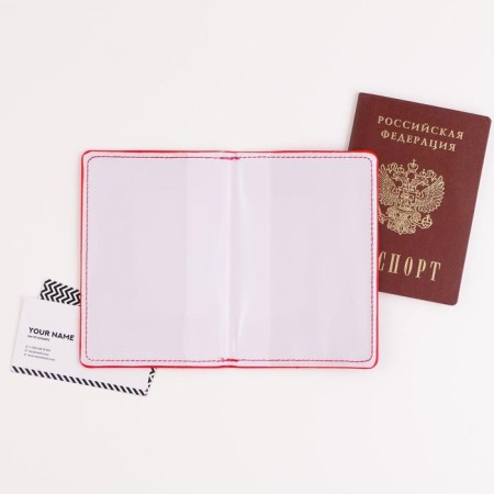 Gift New Year's set "New Year's miracle": cover for passport, keychain and pen Plastic-10