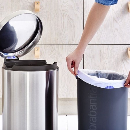 Brabantia Newcon bucket, plastic inner bucket, with a pedal, steel color, 20 liters-6