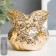 Ceramics candlestick for 1 candle "Council with chamomile" gold 7x7x6.5 cm