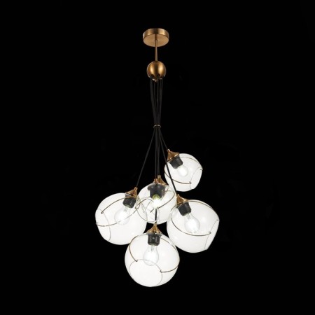 Suspended EVOLUCE lamp. Sle103103-06. Satturo. 6x60 watts, E27, 35x35 cm, golden color-6