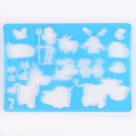 Stencil for kids "Fun Farm" with coloring-1