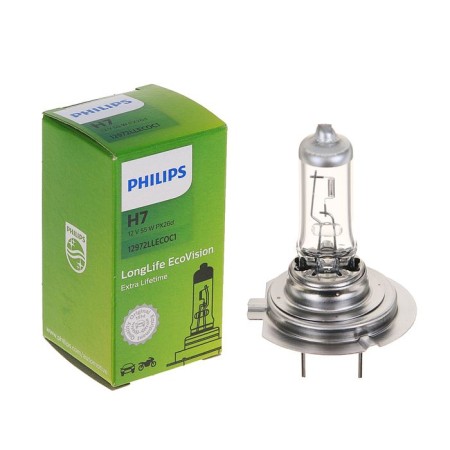 Car lamp Philips, Longlife Ecovision, H7, 12 V, 55 W, PX26D