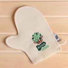 Mitten for a bath with embroidery 