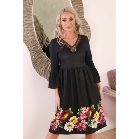 Women's dress, size 42, black color-10