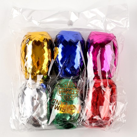 A set of decorative shining ribbons, length 10 m, color mix, set 6 pcs.-2