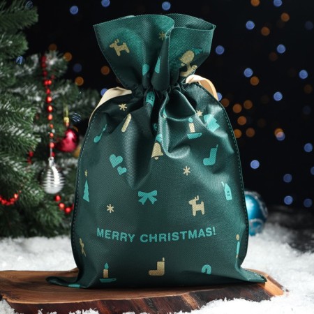 Gift bag "Christmas trifles" green, 27 x 40 cm