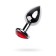 Anal plug Metal by Toyfa, silver, ruby, 8 cm, d = 3.4 cm