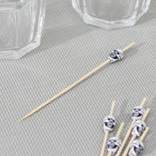 Skewers El Dia de Muertos, 25 pcs, 12 cm, bamboo, white color
