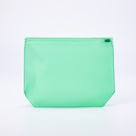 Cosmetic bag with zip-gl, green/transparent color-2