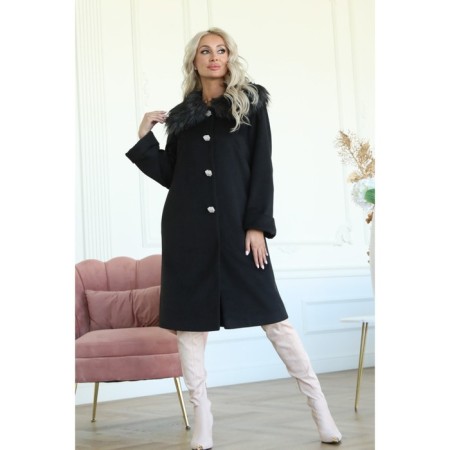 Female coat, size 42, black color-9