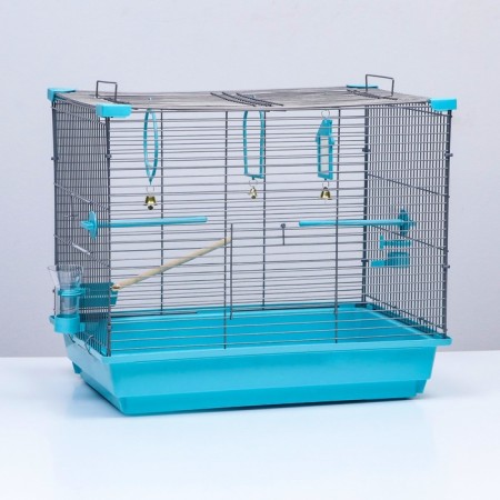 Birds Cell "Piggers" No. 104, collapsible, 1 section, 58 x 40 x 48 cm, turquoise-4