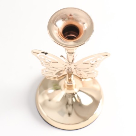Summary metal per 1 candle "openwork butterfly" d-2.5 cm gold 11x11x20.5 cm-5