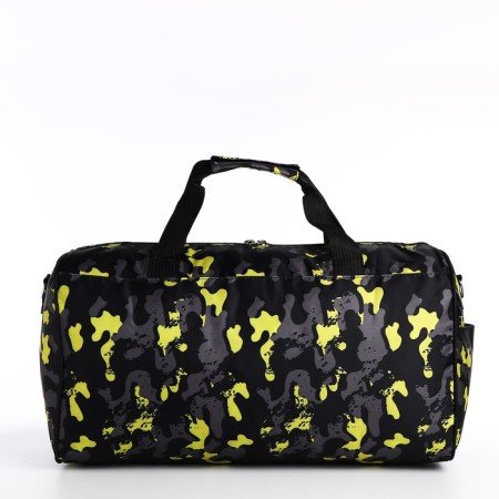 Road bag with lightning, external pocket, long belt, yellow/black color-1