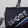 Sports bag with lightning, long belt, dark blue/black color