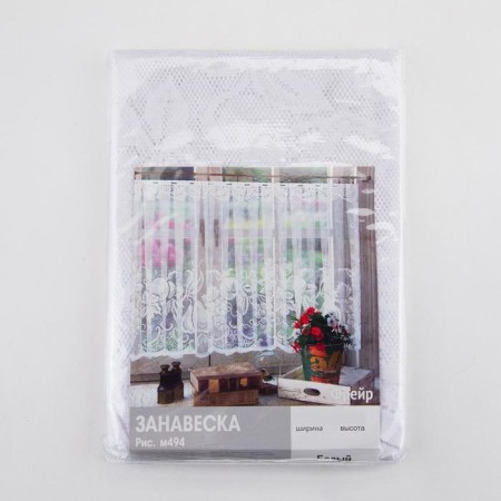 Tulle to the kitchen without a curtain tape 80x175 cm, the color is white, 100% polyester-4