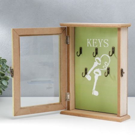 Keywood tree 5 hooks "Key bunch" Green 25.5x19x6 cm-3