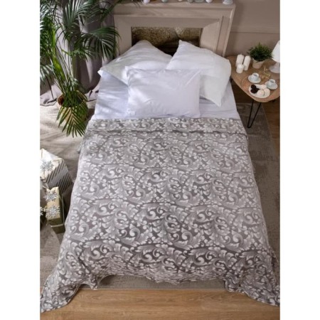 Blanket - Baroque blanket, size 150x200 cm, gray color-1