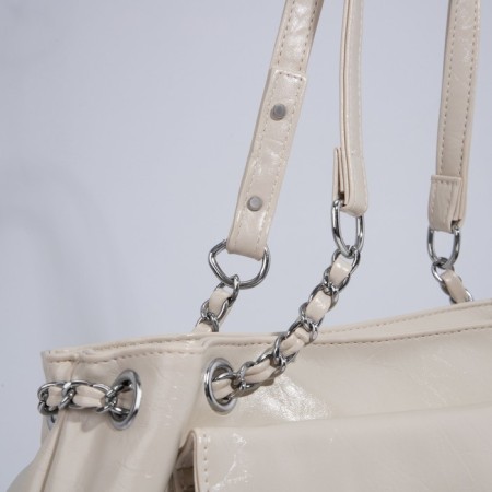 Bag Female Tout with zipper, white color-5