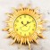 Children's wall clock "Sun", discrete move, D-44.5 cm