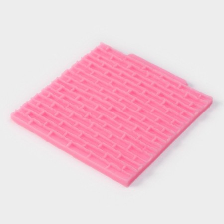 Mold Dolyana "Brick Wall", silicone, 10 × 10 cm, pink color-1