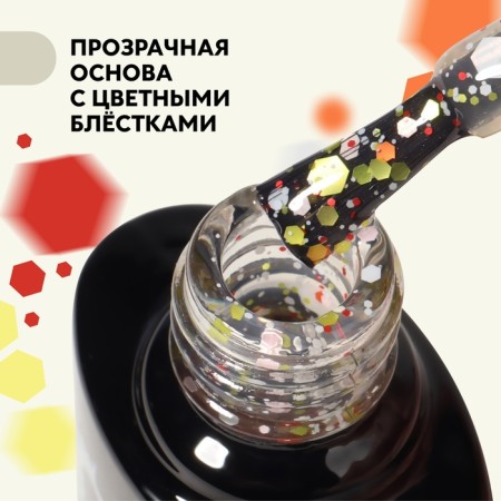 Nail varnish gel, Milk Glitter, 3 phase, 8ml, LED/UV, Transparent color (04)-1