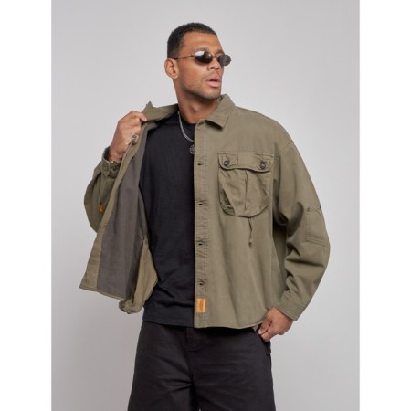 Jeaning jacket men's, size 48, khaki color-5