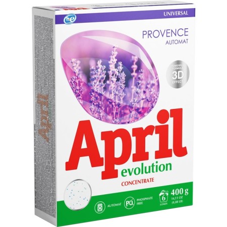 April Evolution Provence washing powder, universal, for automatic washing, 400 g