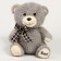 Soft toy "Bear" with a bow, 24 cm, gray color