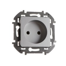 Розетка Legrand INSPIRIA, 2 К, 16 А, 250 В, Алюминий