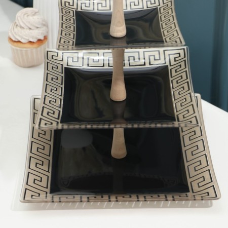 VAZ for fruits "Etruscan", 3 tiers, black and gold-2