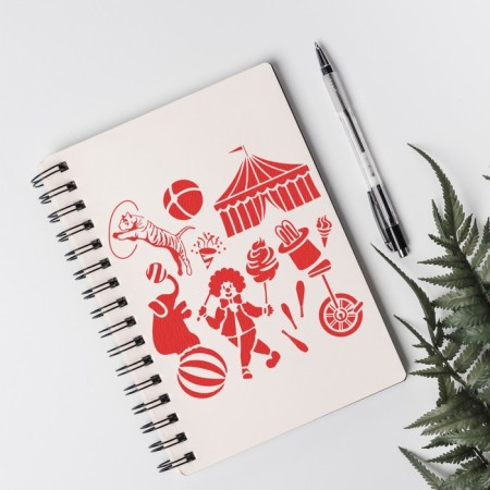 Plastic stencil "Circus" 13x13 cm-2