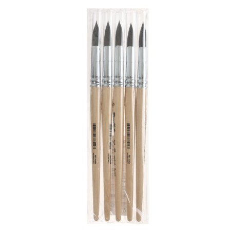 Squirrel brush round, rubloff series 1410 No. 10, a short handle is impregnated with varnish, white clip-3