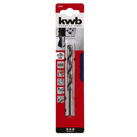 Metal drill KWB Din338, 9x125 mm, sharpening angle 118 °, HSS-R steel-1