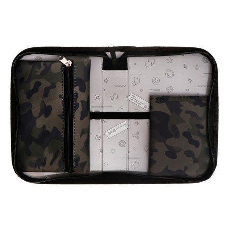 Penal 1 section 140 x 210 x 40 mm, folding pocket and cosmetic bag, fabric, calligrata top content "cat camouflage"-3