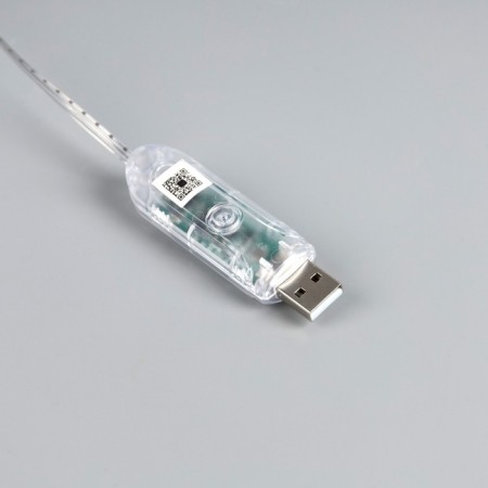 Smart garland "Horse tail" 10 threads of 1.5 m dew, IP20, silver thread, 150 LED, remote control, application, glow RGB, USB-9