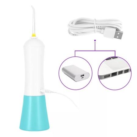 Irrigator KITFORT KT-2958-3, portable, 200 ml, 4 modes, 3 nozzles, from battery, blue and white-5