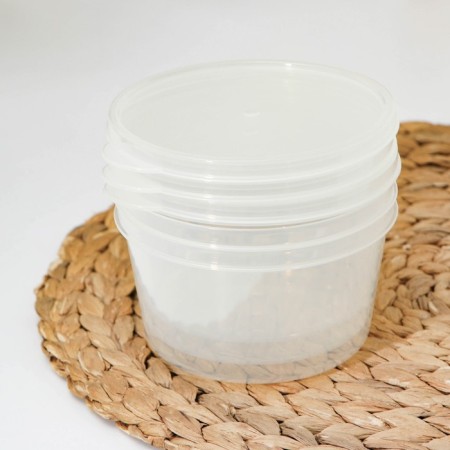 A set of food shares, 3 pcs, 500 ml, round, transparent-5