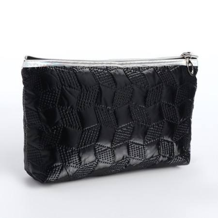 Cosmetic bag with lightning, black color