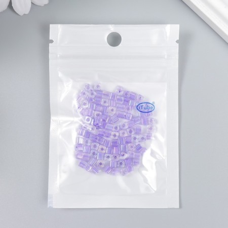 Glass beads 6/0 "Cube. Translucent. Light-lilac" 10 g-2