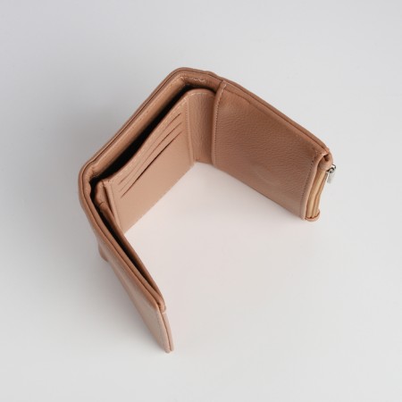 Women's wallet on magnet, beige color-4