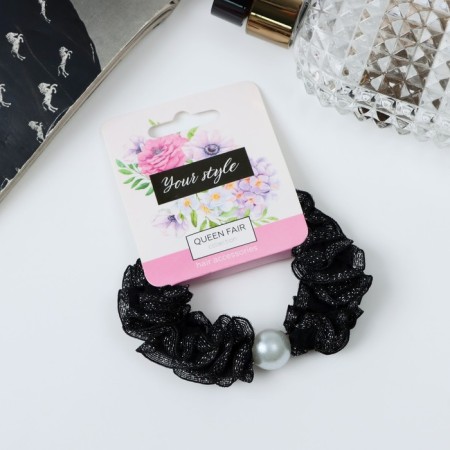 Hair gum "Florence" classics, 6 cm, black