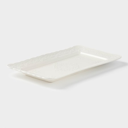 Ceramic serving dish "Susan", 30 × 17 cm, white color-1