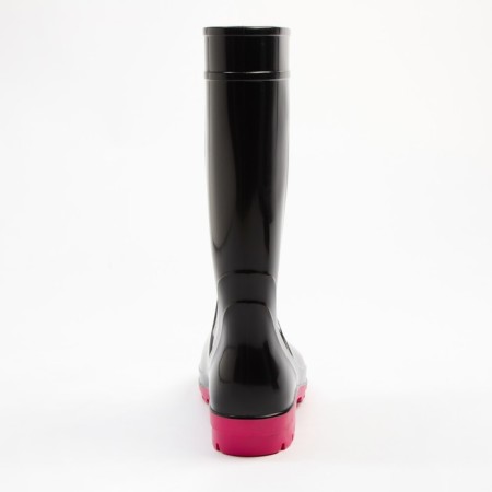 Women's rubber boots, black+pink, size 37-2