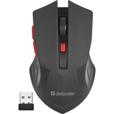Mouse Defender Accura MM-275, wireless, optical, 1600 dpi, 1 × aa, 6 buttons, USB, red