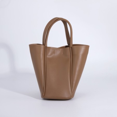 Bag Women's Tout with zipper, brown color-2
